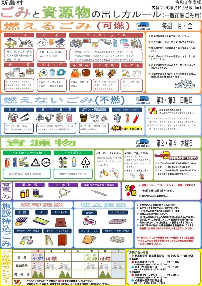 ごみの出し方 分け方について くらしの情報 東京都新島村